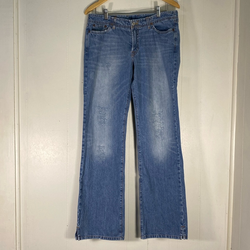 Lucky Brand Women’s Denim Dungarees Wonder Jean‎ Size 12 Distressed Made in USA